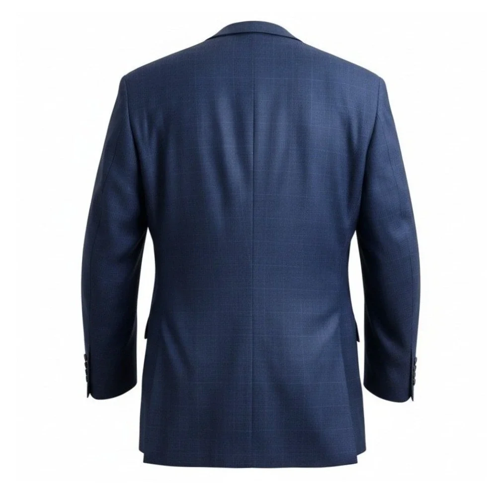 Jos A Bank Traveler Blazer Mens 41R Blue Glen Plaid 100% Wool Sport Coat Classic